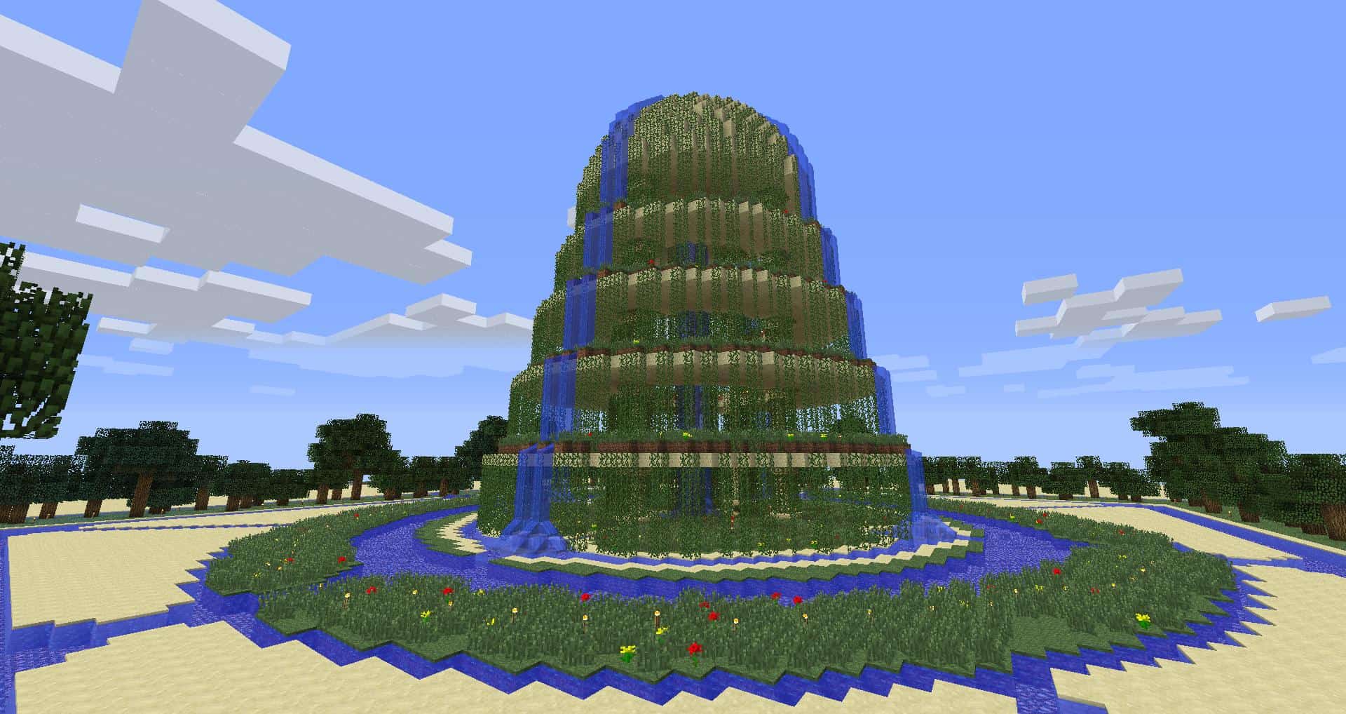 Minecraft garden waterfall – Minecraft Building Inc