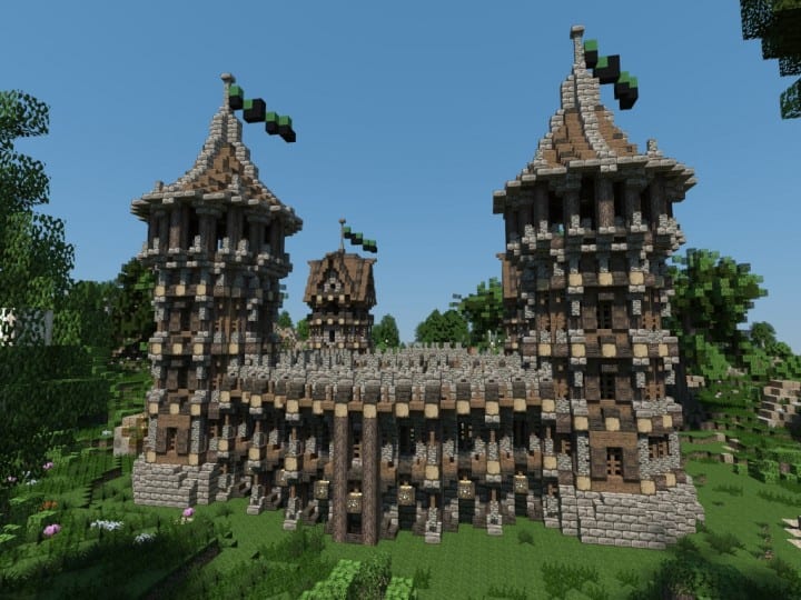 Minecraft small castle schematic