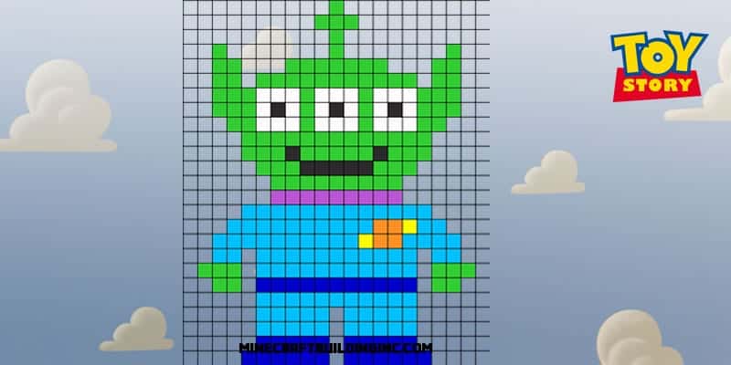 Toy Story Alien Pixel Template – Minecraft Building Inc