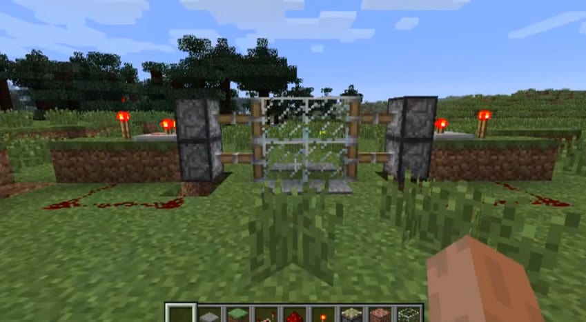 Porta deslizante do Minecraft