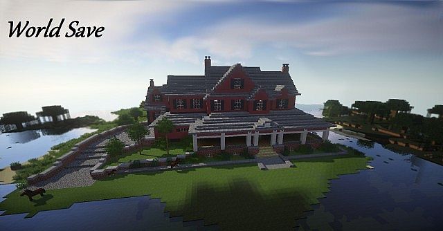 Red Old Mansion Minecraft building ideas 6