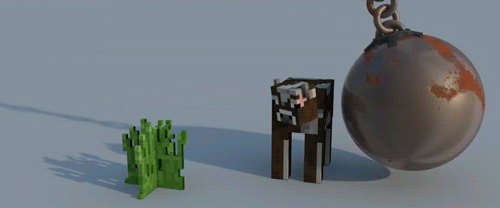 minecraft cow animated gif blow up