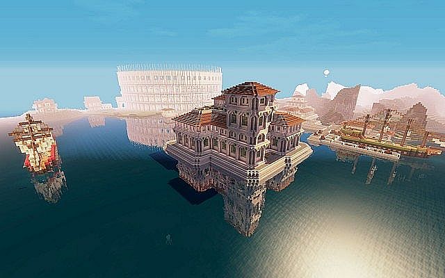 Medieval Fantasy world minecraft building town port ideas 10