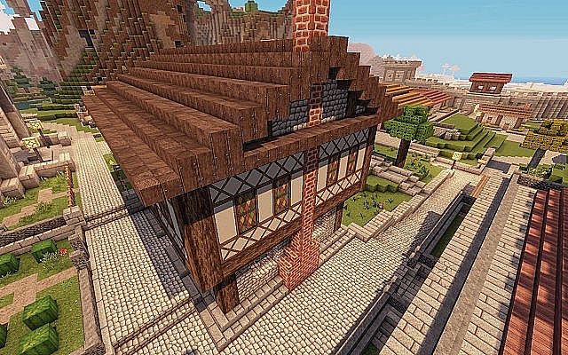 Medieval Fantasy world minecraft building town port ideas 5