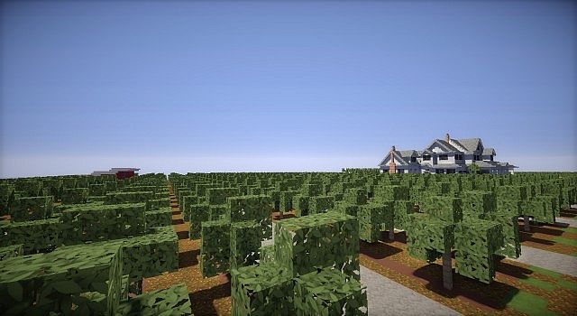 Minecraft Farm house red barn fields building ideas 6