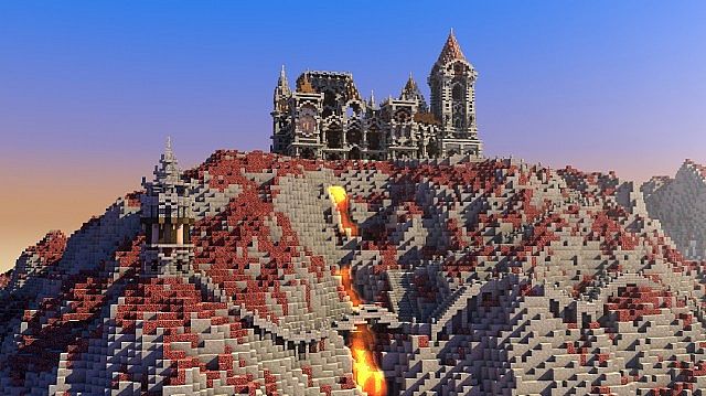 Fargloom Fortress minecraft building ideas moutain midevil lava