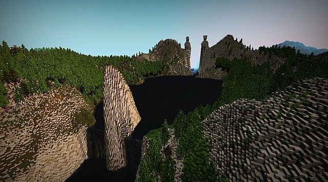 Argonath - The Gate of Kings Minecraft gateway brick build ideas lord of the rings 2
