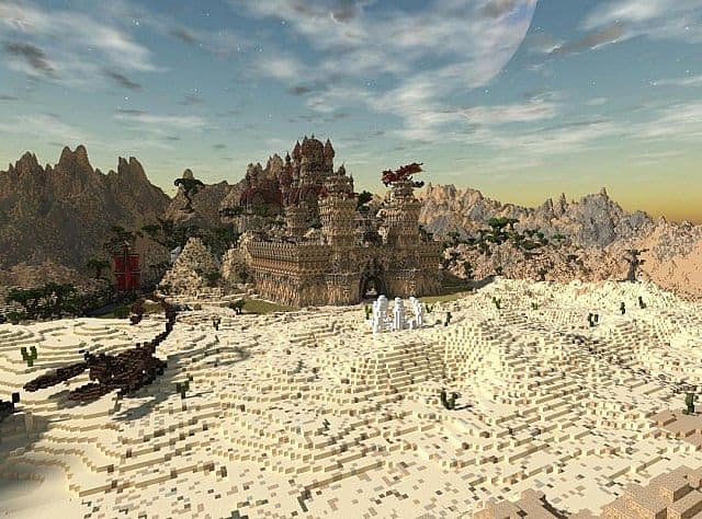 Kingdom of Azerian - Oriental Capital minecraft castle mountain build 3