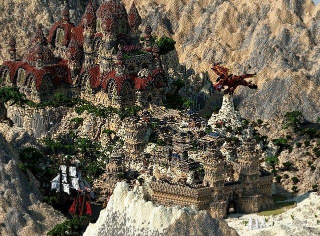 Kingdom of Azerian - Oriental Capital minecraft castle mountain build