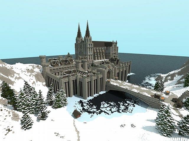 Winterbleak [World of Targur Minecraft castle building ideas sea water bridge boats