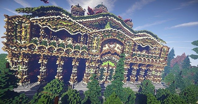 Elessar the forest palace minecraft building ideas castle woods trees 5