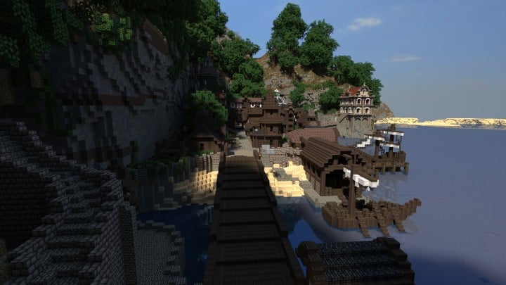 Blugough Town port water yard minecraft building city 7