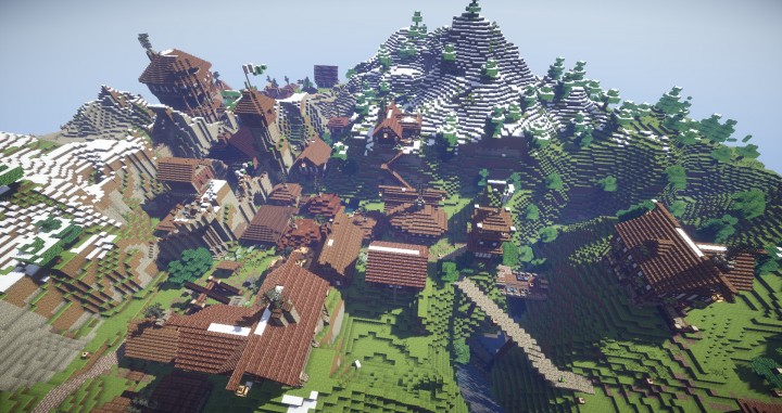 Arch Village Realistic Fantasy Kingdoms castle town minecraft building ideas mountain 2