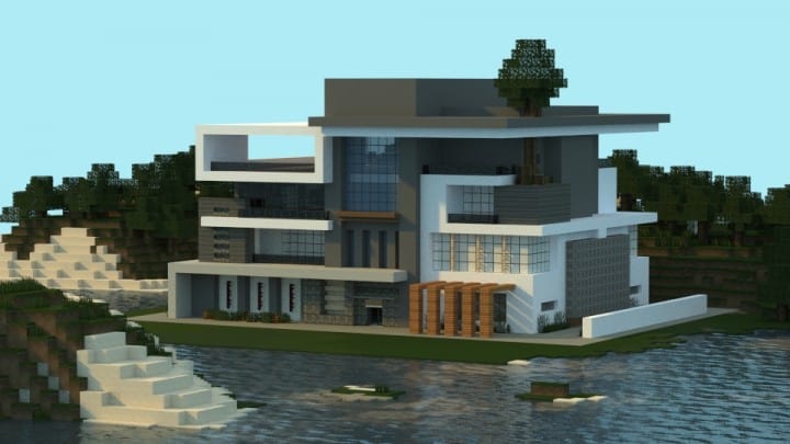 Modern house box minecraft building ideas home 2