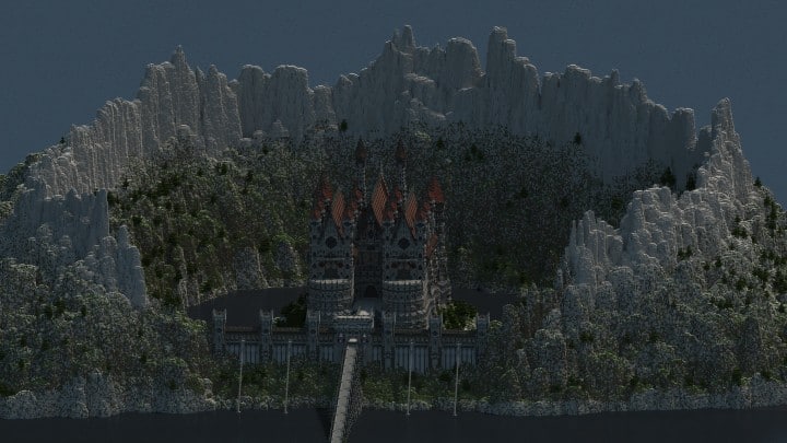 Castle of WhiteCliff minecraft building ideas download mountain clif gate wall 2