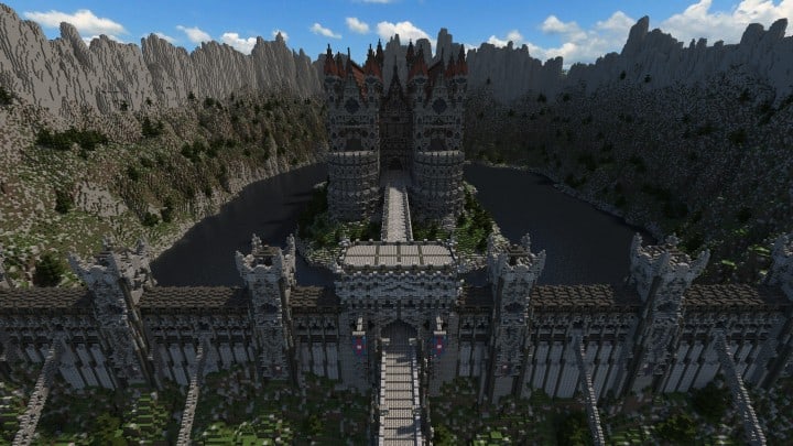 Castle of WhiteCliff minecraft building ideas download mountain clif gate wall 3