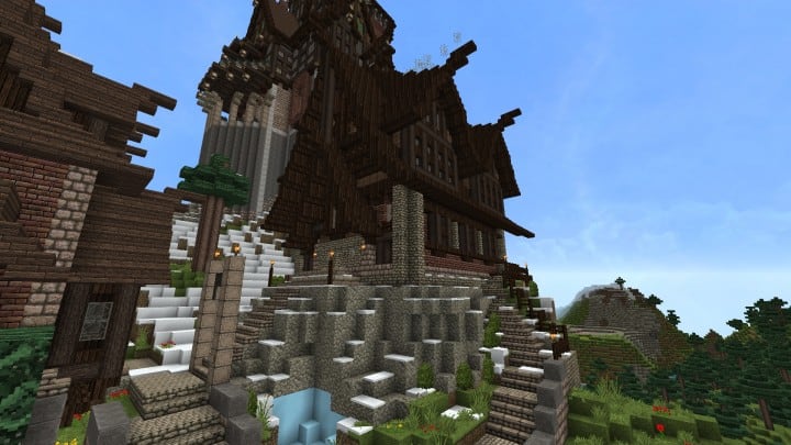 Ravenhold Skyrim inspired project minecraft house castle midevil town download 5