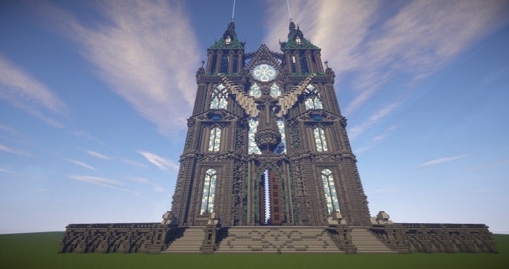Prismarine Cathedral minecraft building ideas blueprints download save church 2