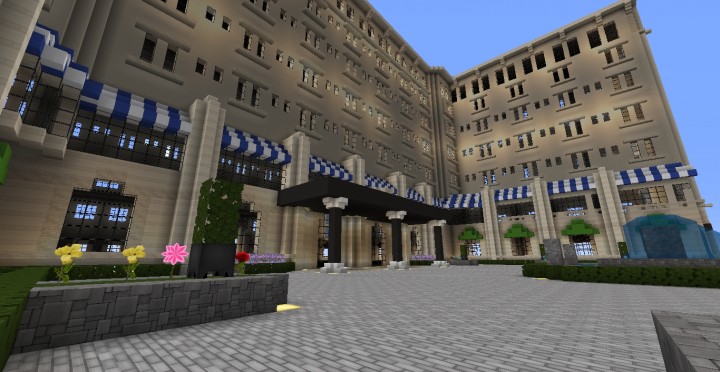 The Grand Peninsula Hotel 1920s minecraft building download save 2