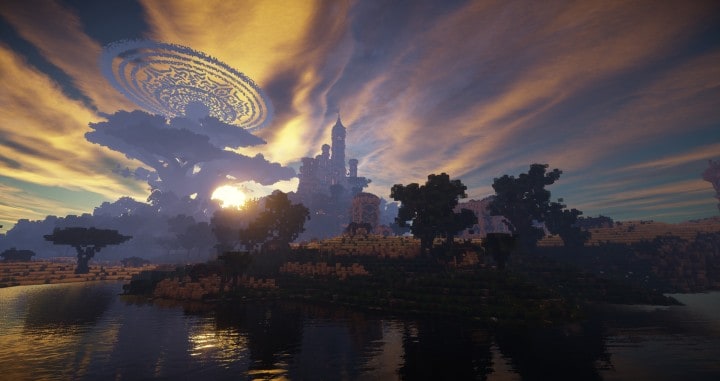 Aarun Oriental Fantasy City 1000x1000 minecraft download build  8 sunset
