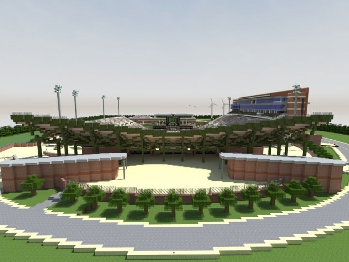 Apogee Stadium with Touchdown Rollercoaster minecraft building ideas download saves 15