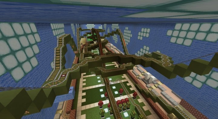 Apogee Stadium with Touchdown Rollercoaster minecraft building ideas download saves 18
