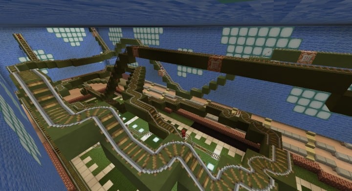 Apogee Stadium with Touchdown Rollercoaster minecraft building ideas download saves 20 roller coaster