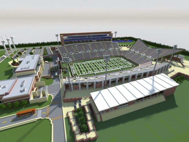Apogee Stadium with Touchdown Rollercoaster minecraft building ideas download saves 5
