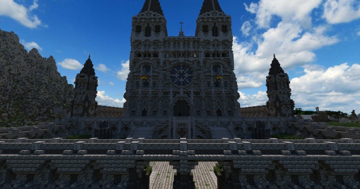 Cathedral of Keddis minecraft castle wall lake mountain download building ideas cementery medieval 5