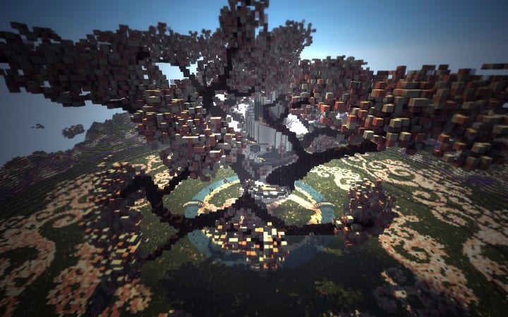 Peaceful Cherry Valley minecraft inspiration download floating beautiful art 7
