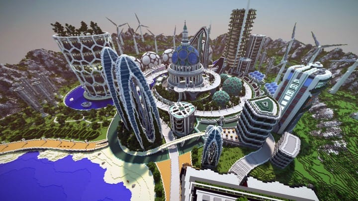 Climate Hope City Minecraft building ideas download amazing crazy dome 4