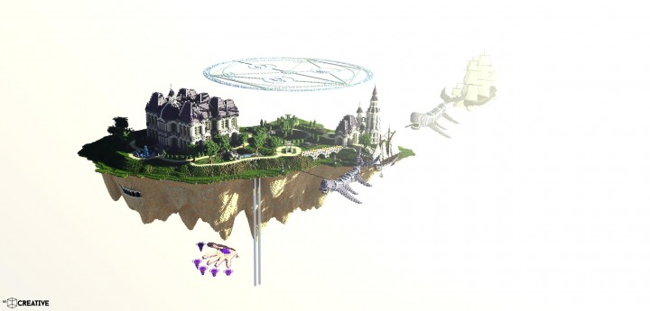 Le Château des Cieux amazing minecraft build floating house mansion fantacy 2