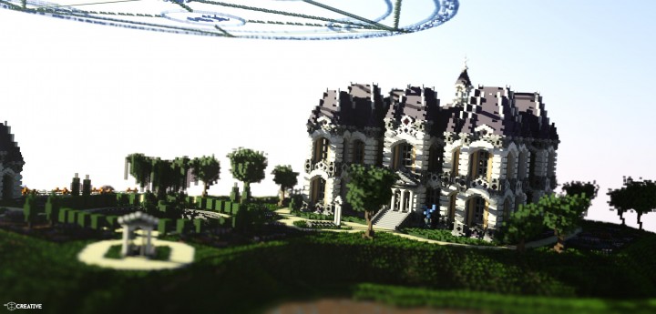Le Château des Cieux amazing minecraft build floating house mansion fantacy 3