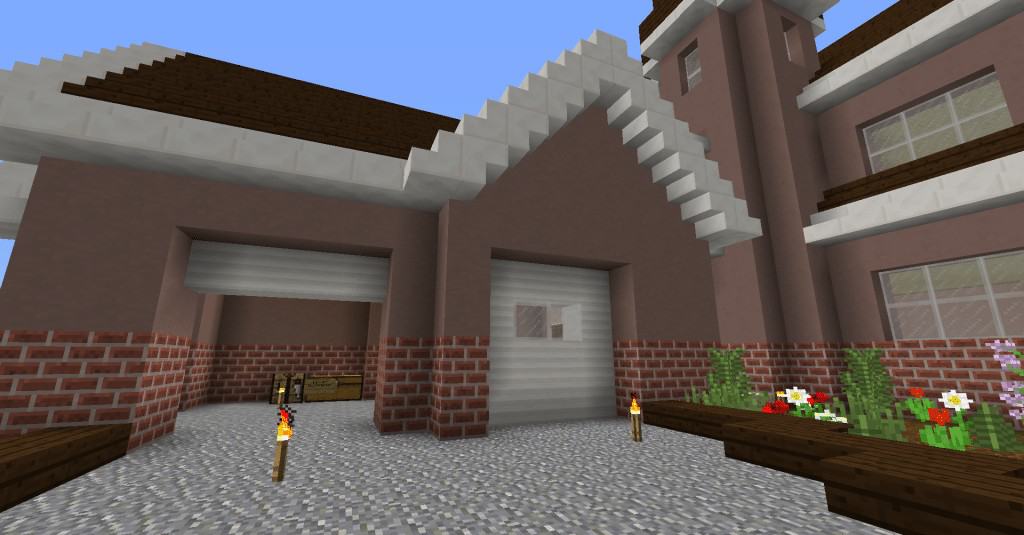 Realistic Garage Doors Minecraft, How To Build A Open Garage In Minecraft
