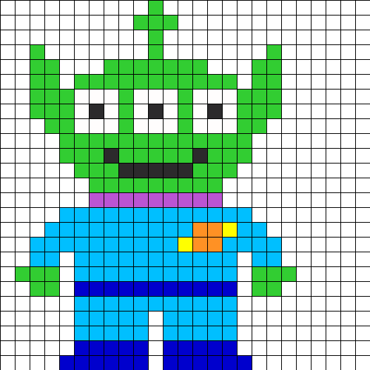 toy story alien minecraft building templates pixel art guide