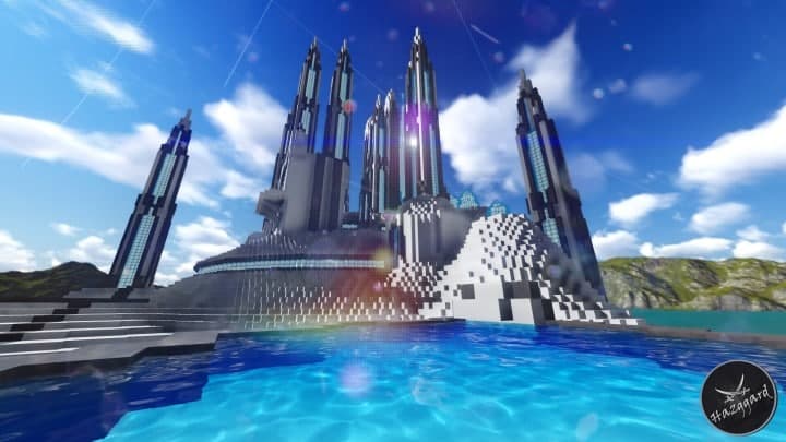 Futuristic Palace V2 minecraft building ideas download sea water tower amazing 4
