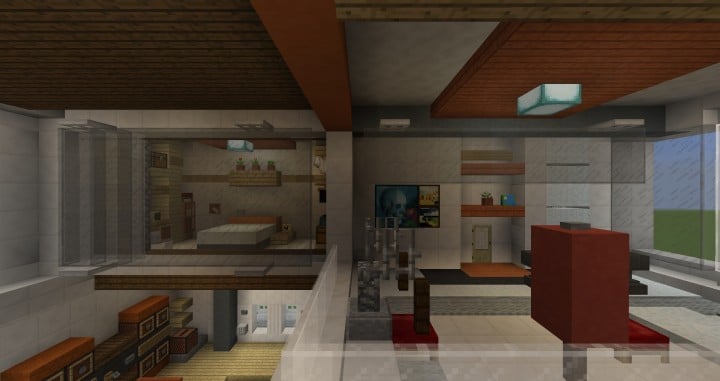 City Vibe Retro Modern Penthouse minecraft builds interior amazing ideas 3