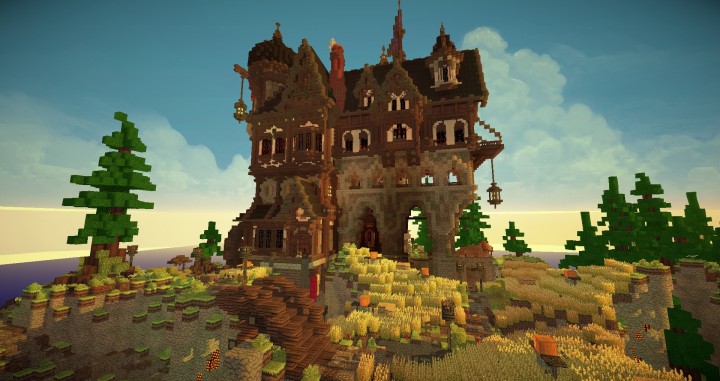 Medieval Playerhome fantacy minecraft building ideas download save 2 story house home
