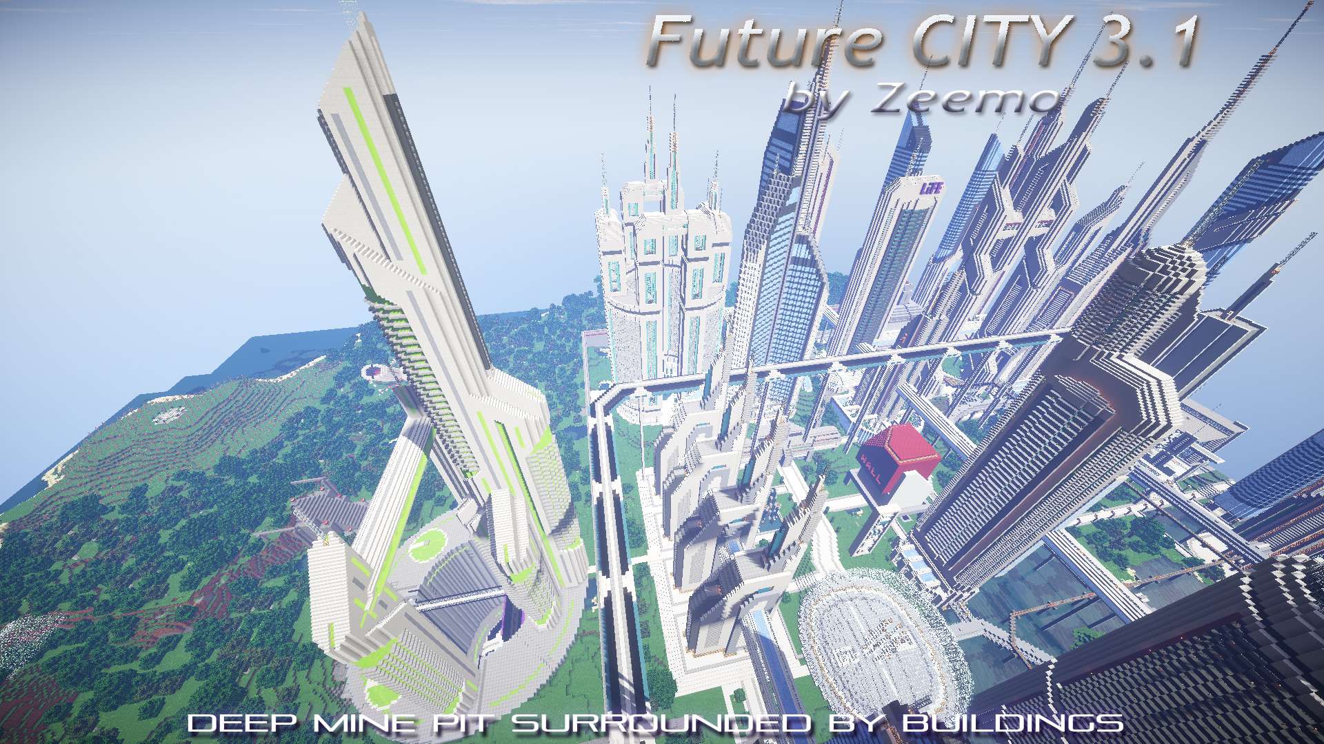 Minecraft Future City by Zeemo 3.1 skyscrapers tall 