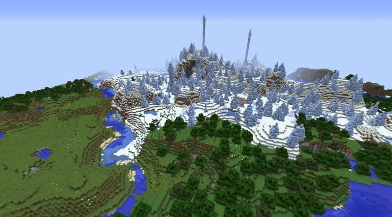 Flower Forest and Ice Plains Minecraft world seeds 1.8.3