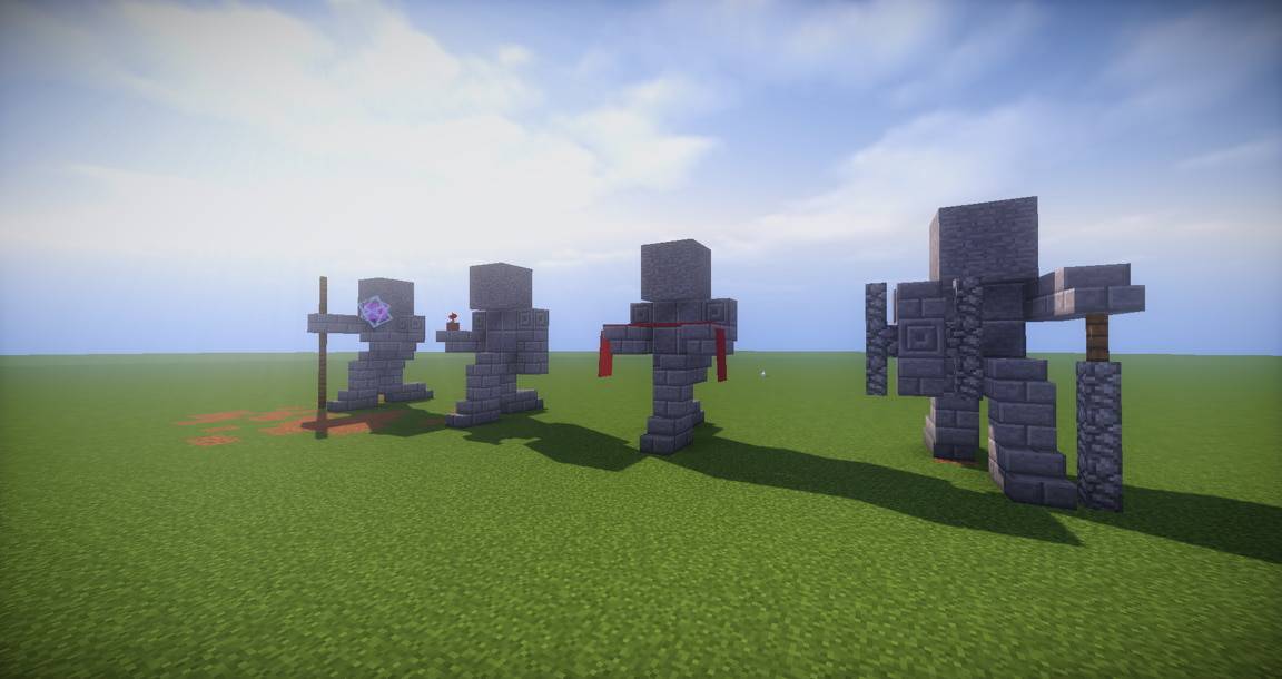 06 - Small Kneeling Statues easy build for miencraft ideas