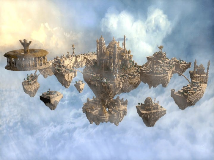 Al-Safir Academy's town homm V Floating Minecraft building ideas castle temple islands amazing crazy 4
