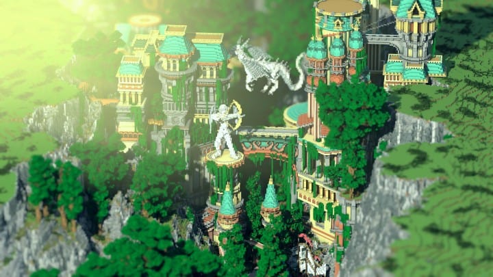 Dividing Valley dragon statue brige valley cliff amazing temple castle rock crack 4