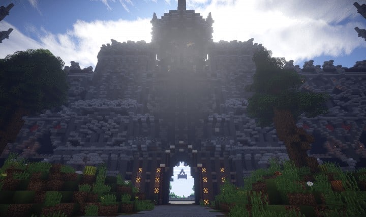 Epic Evil Themed Medieval Faction Spawn Free Large castle trees Minecraft building ideas server 6