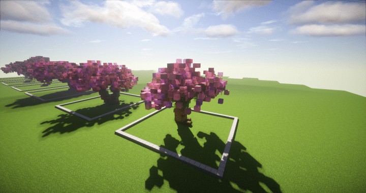 Cherry Trees Bundle 9 Cherry Trees total download save schematic amazing pink colorful pack Minecraft Building Landscape 7
