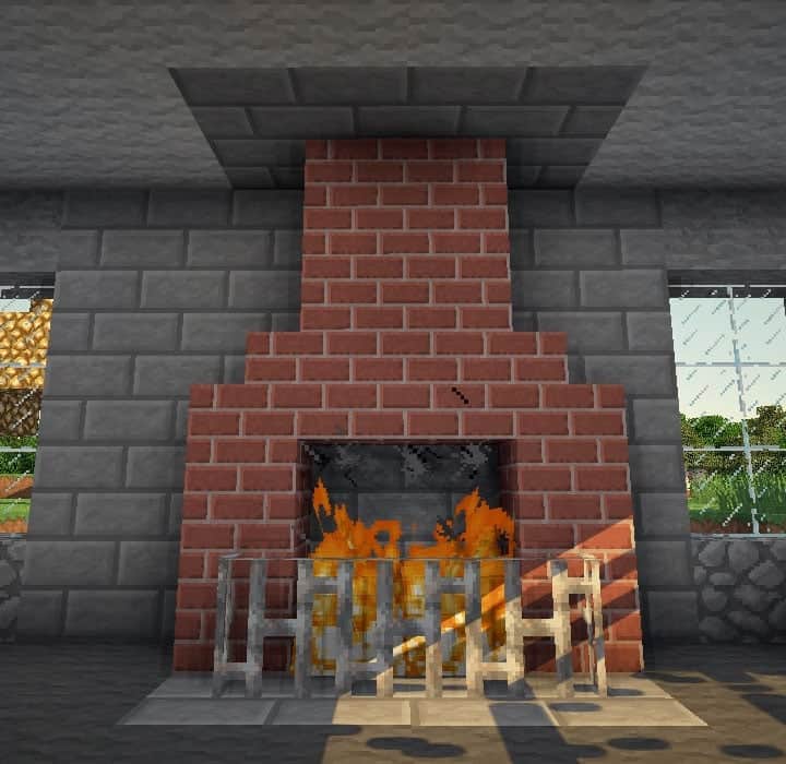 brick fireplace minecraft building ideas interior home warmth basic old style