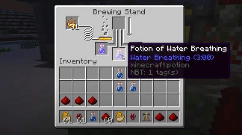 Potion of Water Breathing To Breath Underwater in Minercraft