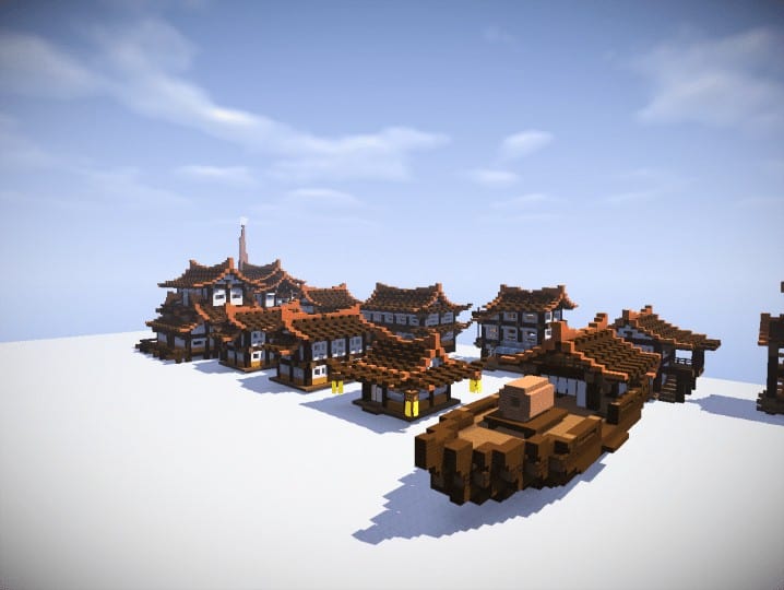 minecraft chinese house design rumah