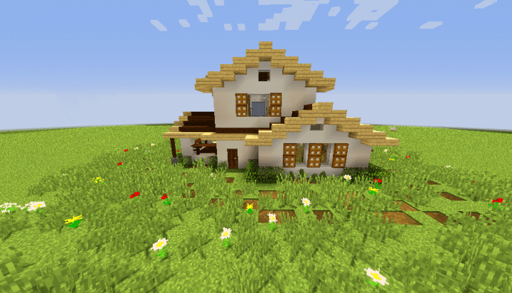Simple Birch Wood House Minecraft - Pixel Art Grid Gallery